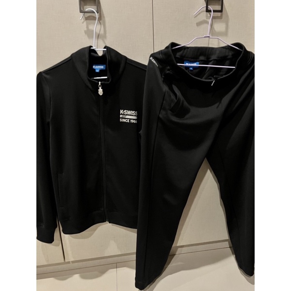 (二手）K-SWISS運動套裝男生黑色運動套裝 運動外套 運動長褲 透氣運動套裝 百貨購入 M號