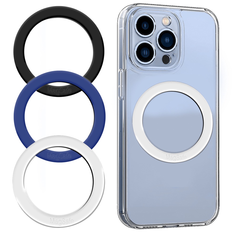 Unviersal 圓形金屬環自粘液態矽膠金屬貼片無線充電器通風口車載支架配件兼容 iPhone 12 13 14 充電