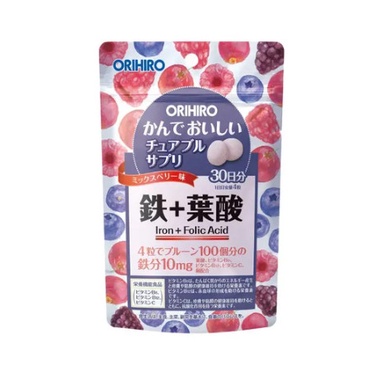 【預購】日本ORIHIRO 咀嚼錠 鐵+葉酸 120粒