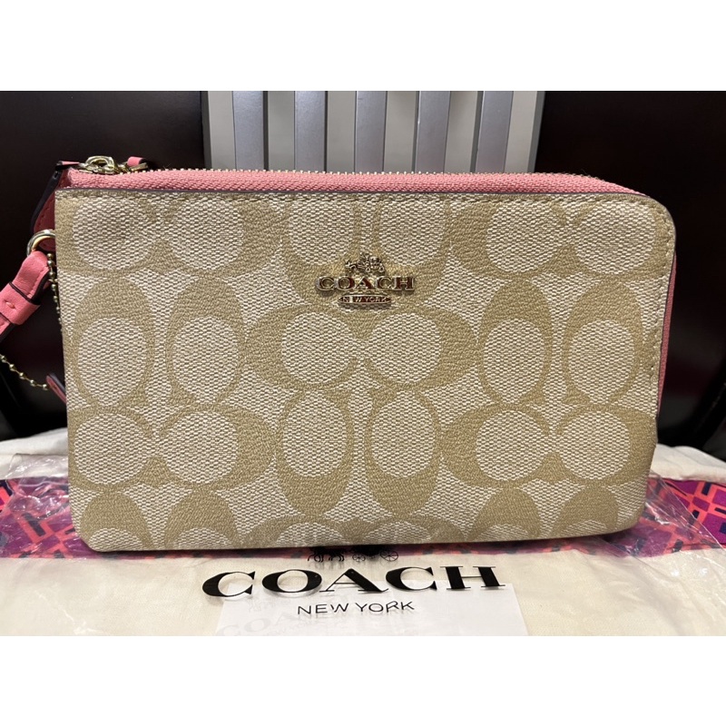 全新正品COACH雙層大手拿包