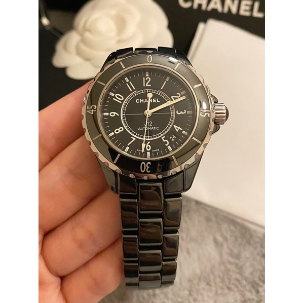 保證專櫃真品❤️附購證、保固❤️9成新 Chanel 香奈兒 J12 38mm ❤️黑色自動機械腕錶 ❤️