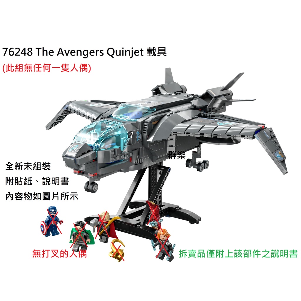 【群樂】LEGO 76248 拆賣 The Avengers Quinjet 載具