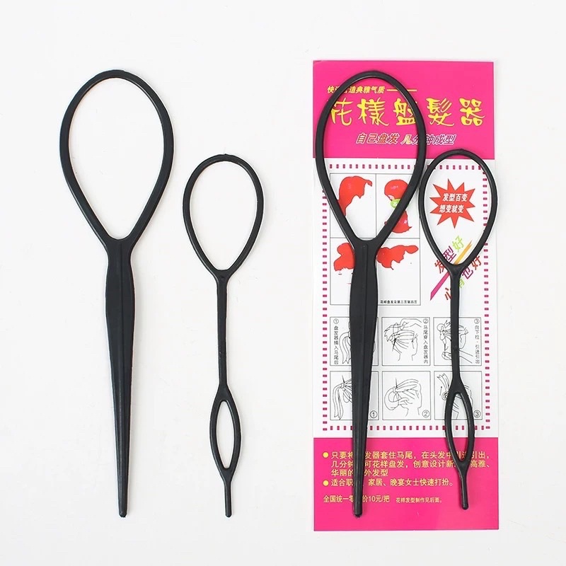 現貨  新款黑色花樣盤髮器  拉髮針  拉髮盤髮工具  掏髮器  造型工具