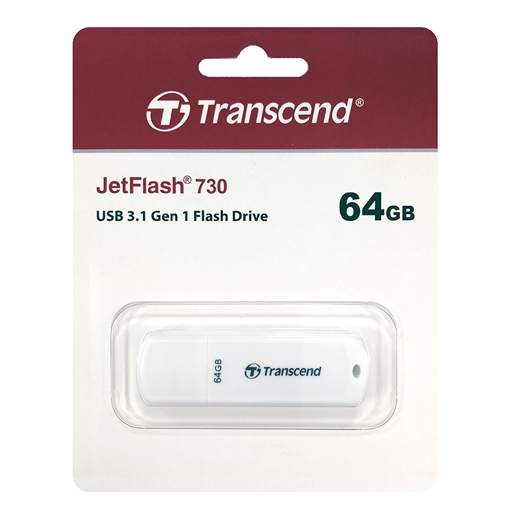 【中將3C】Transcend 創見 JetFlash 730 64G 隨身碟 白 .TS64GJF730
