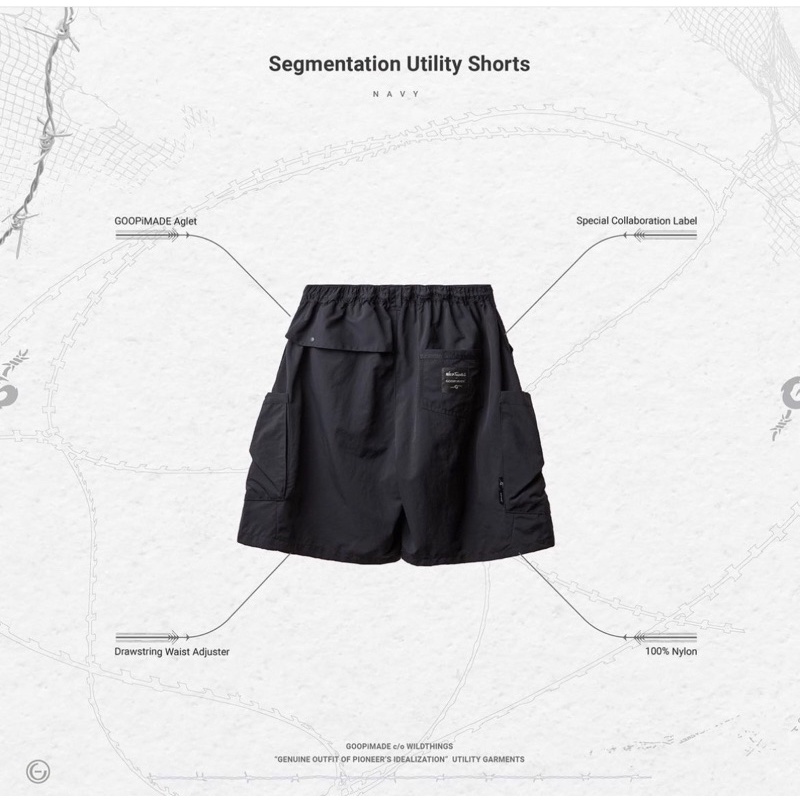 GOOPiMADE x WILDTHINGS Segmentation Utility Shorts