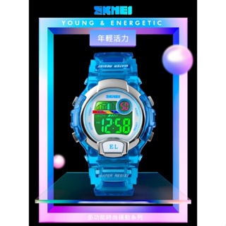 手錶 台灣現貨 時刻美時尚多彩電子錶 夜光顯示透明殼帶運動電子錶 女款彩色手錶 1450