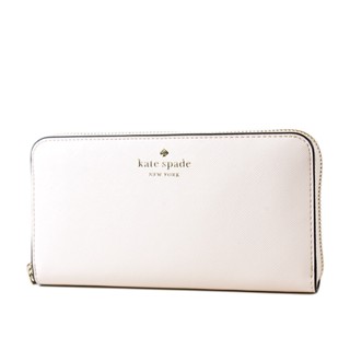 KATE SPADE 十字紋防刮拉鍊長夾-白色【美國正品 現貨】