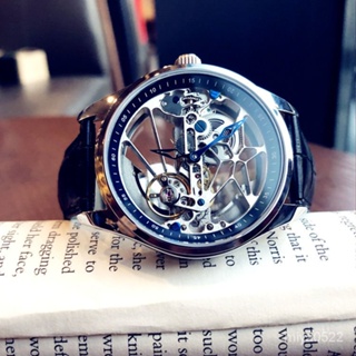 🔥熱賣爆款🔥2021新款瑞士認證純機械錶手錶鏤空防水陀飛輪真皮男士機械錶潮流 4T9J