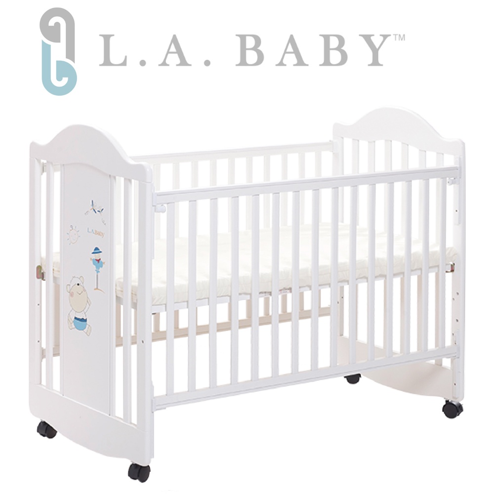 板橋實體門市 L.A.Baby 達拉斯搖擺嬰兒中床 原木中床 嬰兒床 板橋【uni-baby】