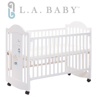 板橋實體門市 L.A.Baby 達拉斯搖擺嬰兒中床 原木中床 嬰兒床 板橋【uni-baby】