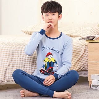 青少年內衣套裝兒童秋衣秋褲中大童學生純棉卡通睡衣男女童棉毛衫2