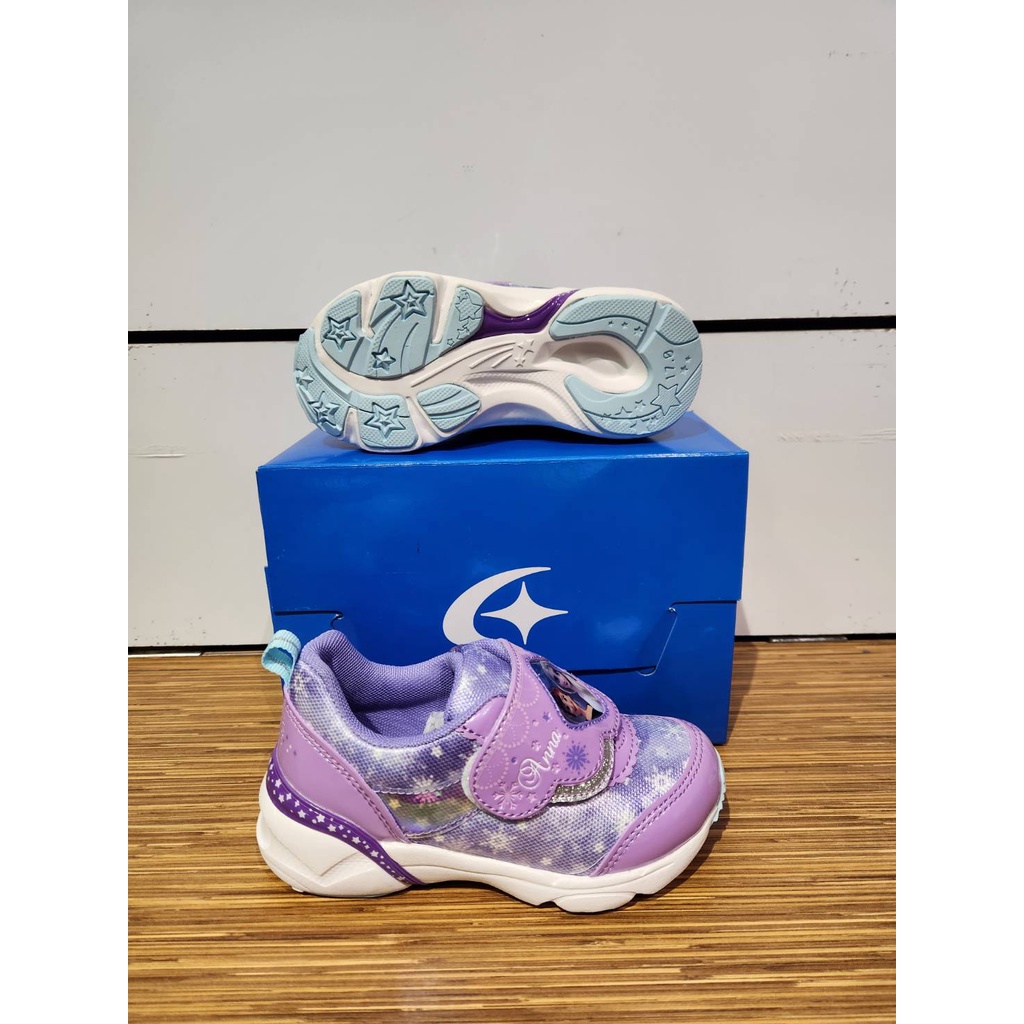 【MOONSTAR】女童運動鞋 冰雪奇緣聯名款 抗菌鞋墊DNC13117紫色