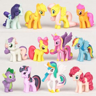 12件套 My Little Pony彩虹小馬 小馬寶莉 彩虹馬 玩偶公仔人偶模型兒童玩具 蛋糕擺件生日禮物