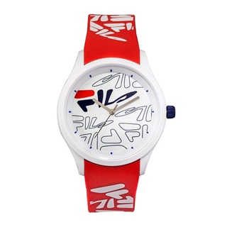 【FILA 斐樂】塗鴉風LOGO造型腕錶-帥氣紅/38-129-206/台灣總代理公司貨享半年保固