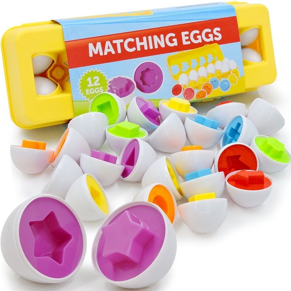 【木楓優品】早教智力玩具配對聰明蛋寶寶扭扭蛋益智配對顏色形狀雞蛋蒙氏早教 KLAV
