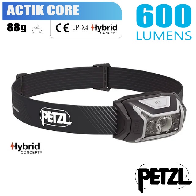 【法國 Petzl】送》ACTIK CORE超輕量標準頭燈(600流明.IPX4防水).LED頭燈_灰_E065AA00