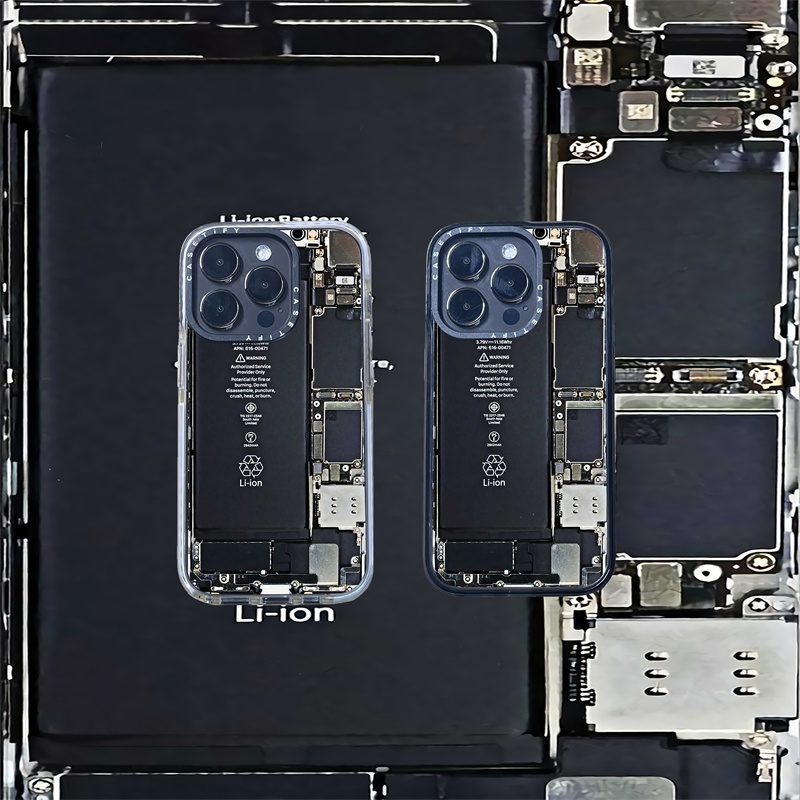 Casetify X 手機背面電池鋰離子黑色白色邊緣透明外殼蘋果 IPhone 11 12 13 14 Pro Max
