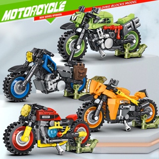 摩托車積木模型玩具,diy 組裝復古哈雷機車模型,兒童益智玩具禮物