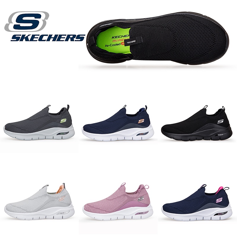 黑色/藍色/粉色/灰色 *SKECHERS_ Arch-Fit 女式網眼運動鞋鞋運動跑鞋中性女式平底運動鞋
