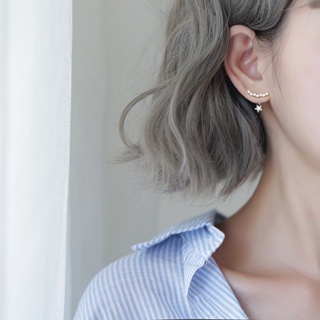 金高銀同款一款兩戴網紅耳環女氣質韓國個性百搭潮人銀感耳環星星小耳墜