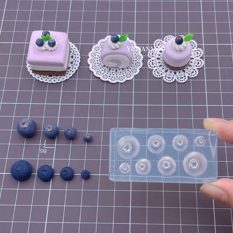 Dk 3d 藍莓模具矽膠水果模具 DIY 紙杯蛋糕裝飾肥皂巧克力藍莓矽膠軟糖模具