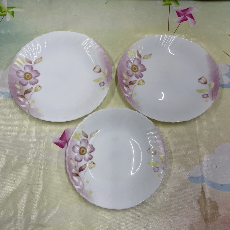 法國畢卡索藝術收藏設計2大1小餐盤/畢卡索耐熱強化餐盤3入/餐具套組/陶瓷白玉玻璃瓷盤/耐熱陶瓷盤子(3個1組）