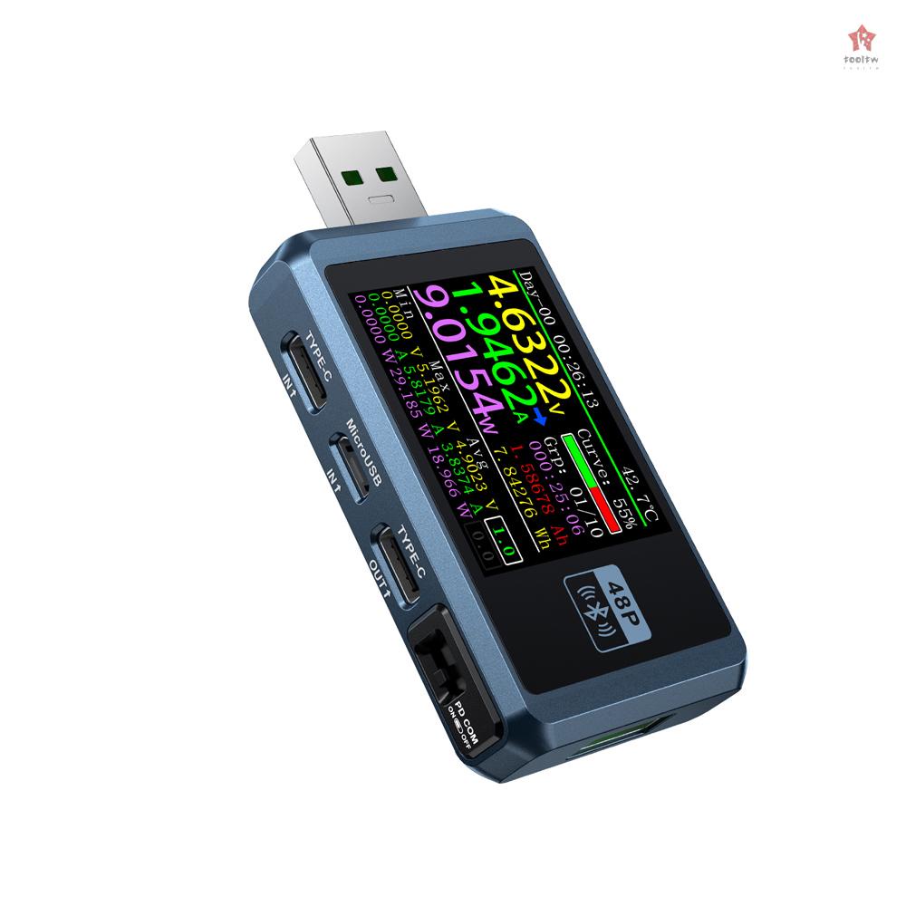 {最新} Fnirsi FNB48P 6位顯示測試儀多功能電壓表電流表USB TYPE-C充電設備線路檢測觸發電池容量計