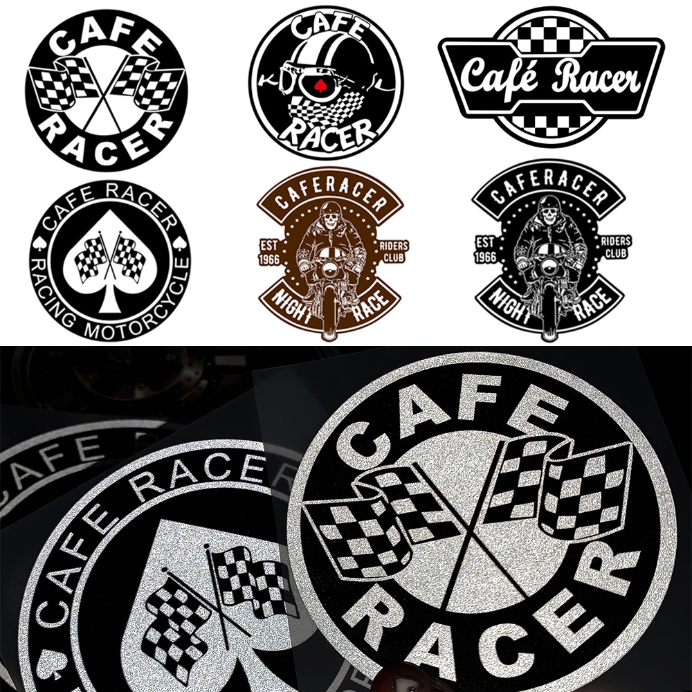 復古 Cafe Racer 貼紙摩托車頭盔貼紙乙烯基越野摩托車貼花