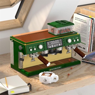 【MixxM 優選】哲高雙位咖啡機mini積木復古咖啡機創意拼裝玩具樂高積木麵包機磨豆機