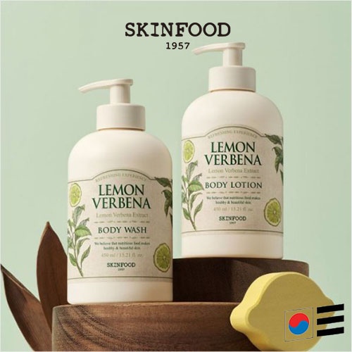 [Skinfood]檸檬馬鞭草沐浴露&amp;乳液 Lemon Verbena Body Wash &amp; Lotion 450ml