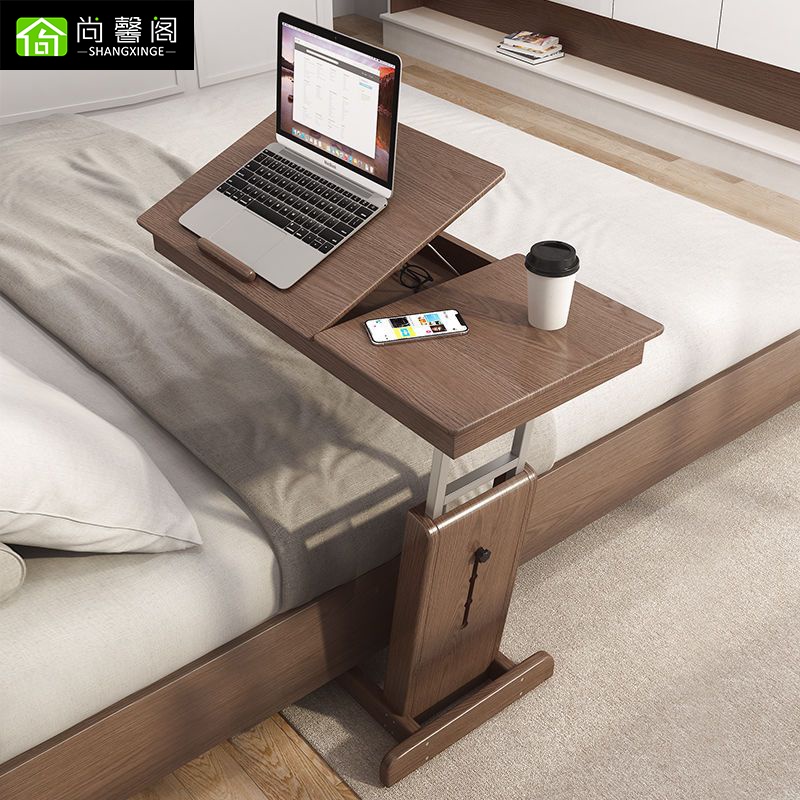 【韓尚】-新品 折疊電腦桌 床邊桌 實木筆 記本電腦桌子 臥室 折疊陞降懶人床上書桌