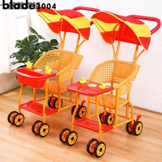 新品 兒童仿藤手推車藤椅寶寶輕便推車八輪嬰兒車通風易洗推車 優選