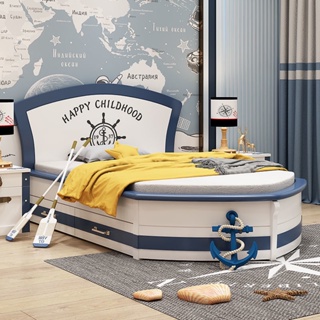 客製化兒童床 主題兒童床 奇妙童年定制實木兒童床男孩女孩床創意兒童套房家具航海船兒童床