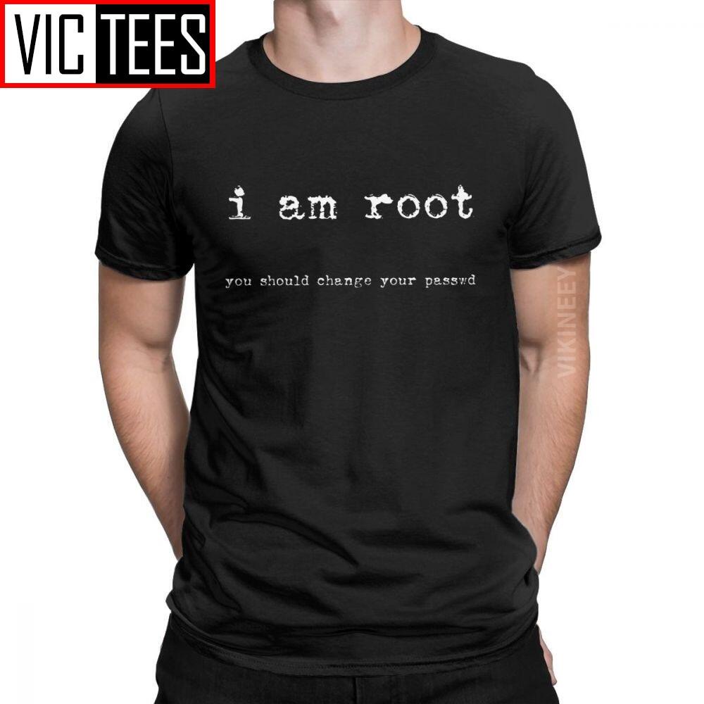 男士棉 T 恤 I Am Root T 恤新奇 T 恤 Ubuntu Command Line Linux Unix H