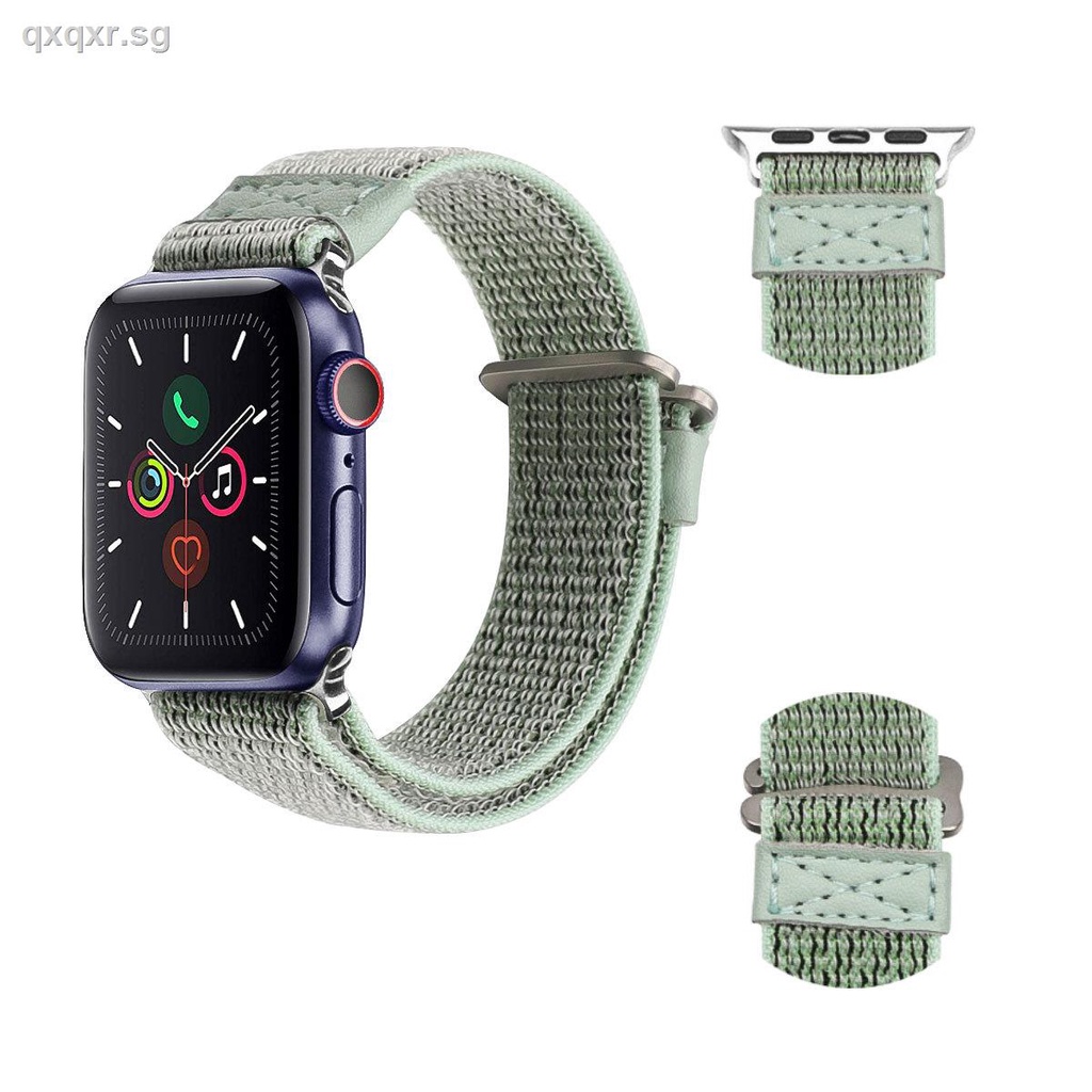 適用於apple watch3 4 5 蘋果時尚手錶尼龍一扣金屬尼龍錶帶