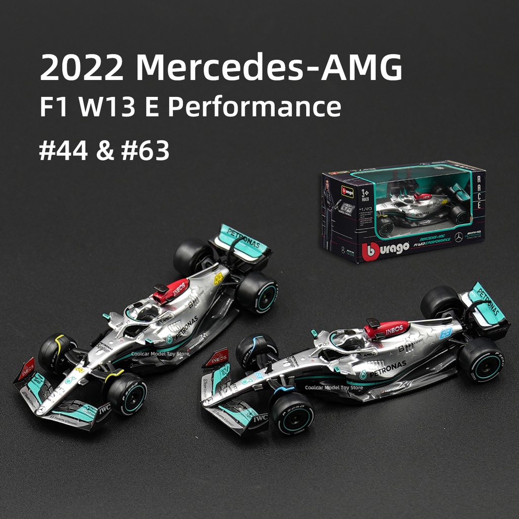 Bburago 1:43 2022 Mercedes-AMG W13 F1-75 MCL36 C42 RB18 F1 F