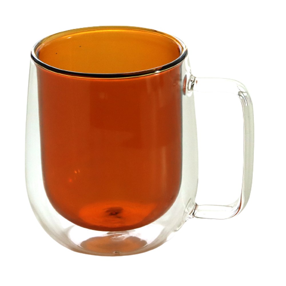 【HOLA】清透雙層耐熱玻璃杯250ml-橘