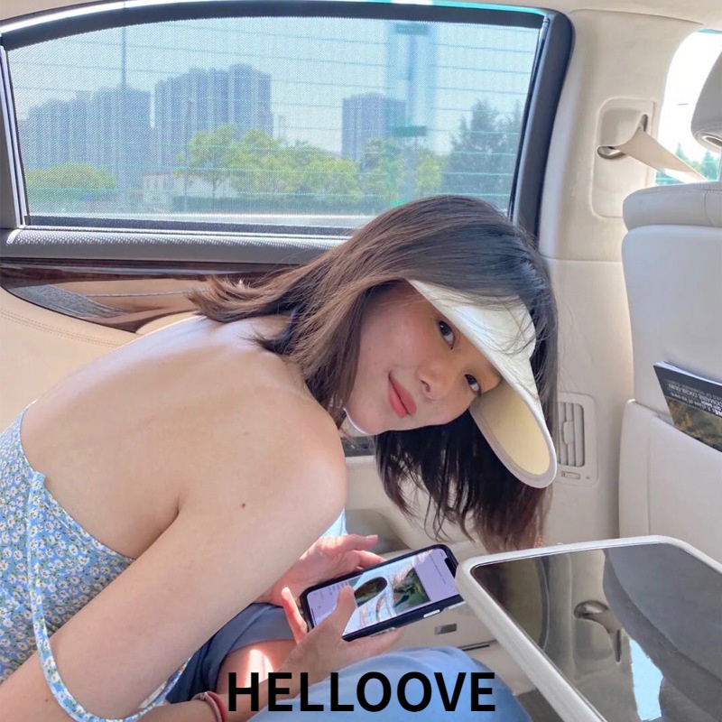 韓國女UV防紫外線空頂帽子UPF50+夏天戶外出遊遮陽帽露頂