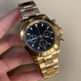 全新改裝石英手錶 40 毫米金色不銹鋼錶殼藍寶石玻璃配日本 VK63 機芯