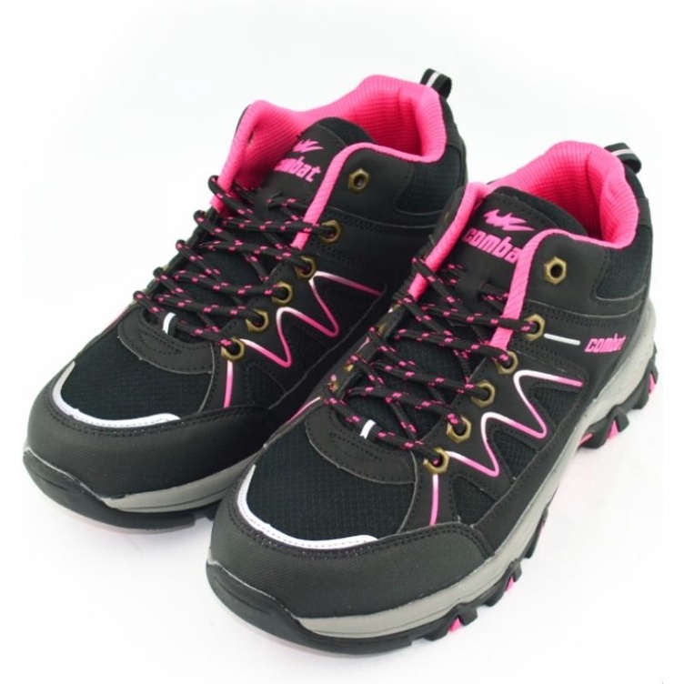 COMBAT 艾樂跑女鞋 齒輪底耐磨止滑透氣吸震 乳膠鞋墊户外登山鞋  黑色 紫色 FA582