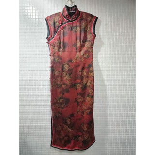 復古風/紅色花朵/民國旗袍/洋裝(近全新）/質感很好/宮廷風/妃子/ 適合宴會婚宴生日party禮服 Cosplay
