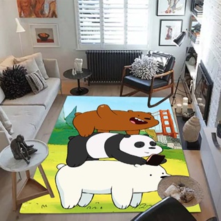 We Bare Bears 熊貓卡通地毯 3D 打印兒童地毯卡通客廳臥室地毯房間地板裝飾