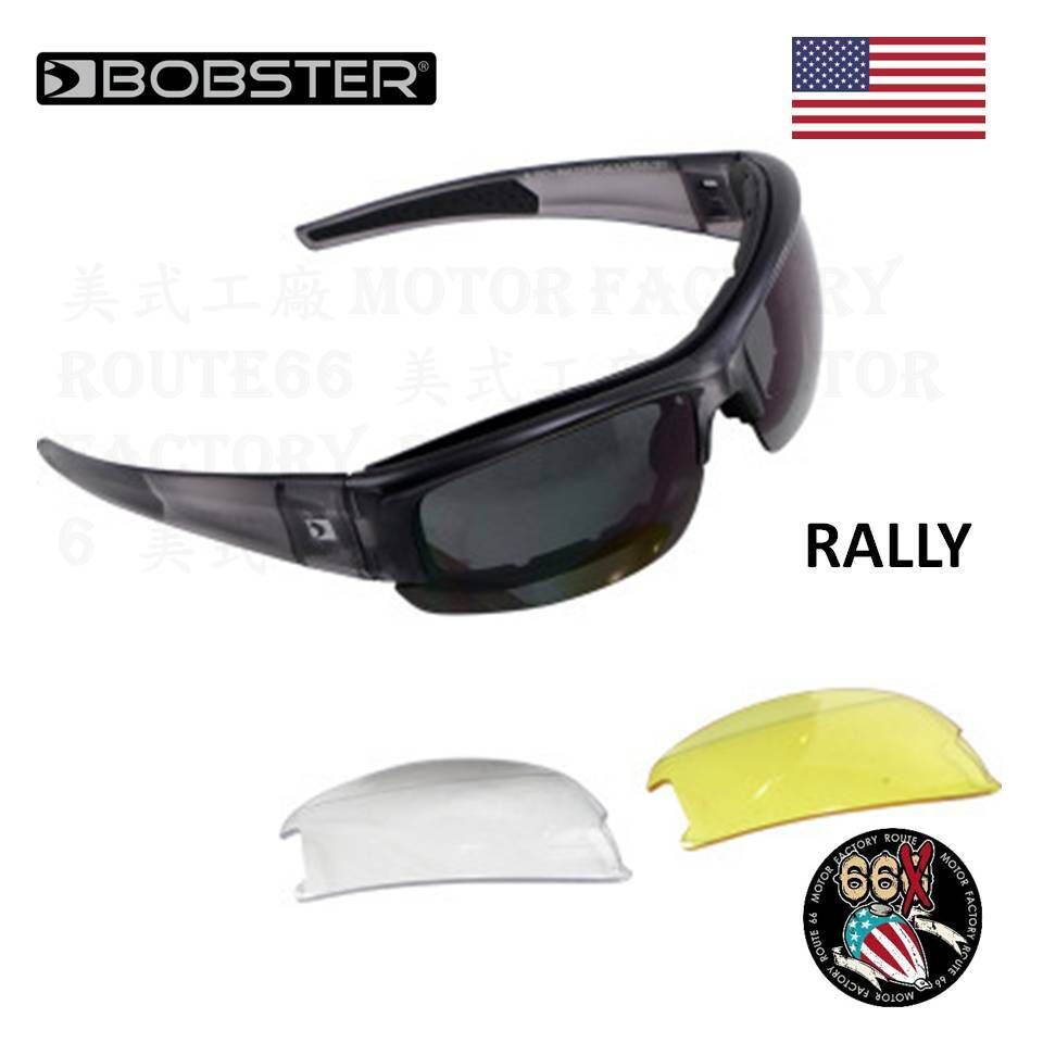 《美式工廠》 美國 BOBSTER　RALLY　可換伸縮帯風鏡 墨鏡 騎士 運動眼鏡 護目鏡　抗UV 3合1鏡片