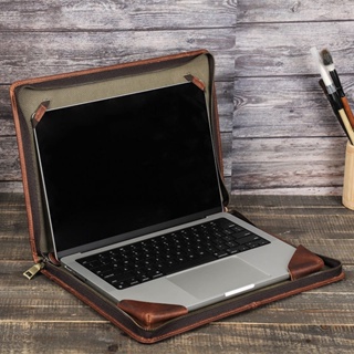 【優選推薦】新款筆電內袋 保護套適用Macbook Air 13.3英寸保護套復古頭層牛皮蘋果筆記本殼電腦包&&-&