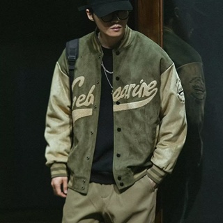 美式vintage棒球服男 M-3XL 2023新款夾克衫 hiphop飛行員寬鬆外套