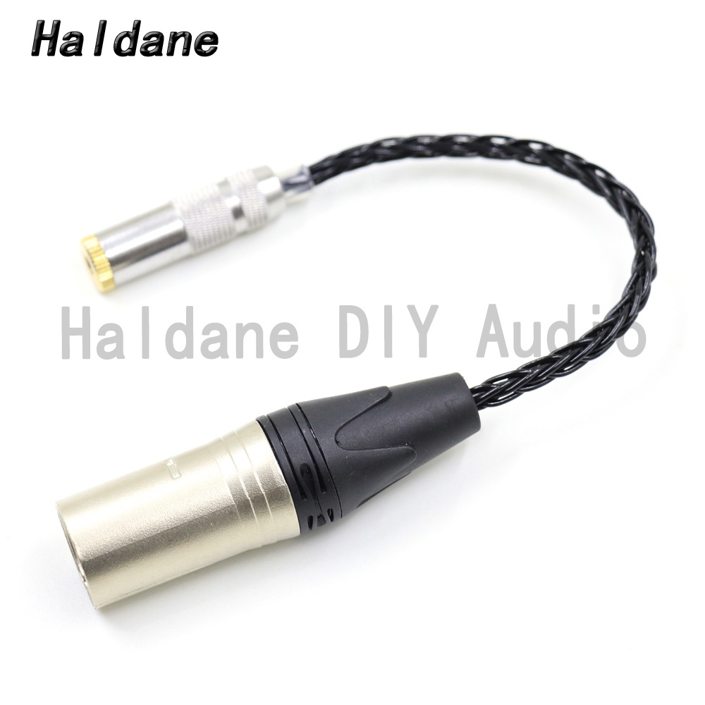 Haldane HIFI 7N 鍍銀 4 針 XLR 平衡公對 3.5 毫米 TRRS 平衡母音頻適配器電纜 XLR 到