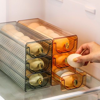 冰箱收納盒 冰箱保險盒 食物分類盒 食物歸類 冰箱整理 雞蛋收納盒冰箱放裝雞蛋架託專用家用保鮮廚房整理食品級側門翻轉