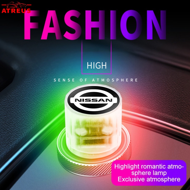 1 件日產汽車 LED 燈 USB 汽車裝飾燈便攜式插頭氛圍燈適用於 Kicks 2022 Note Almera Te