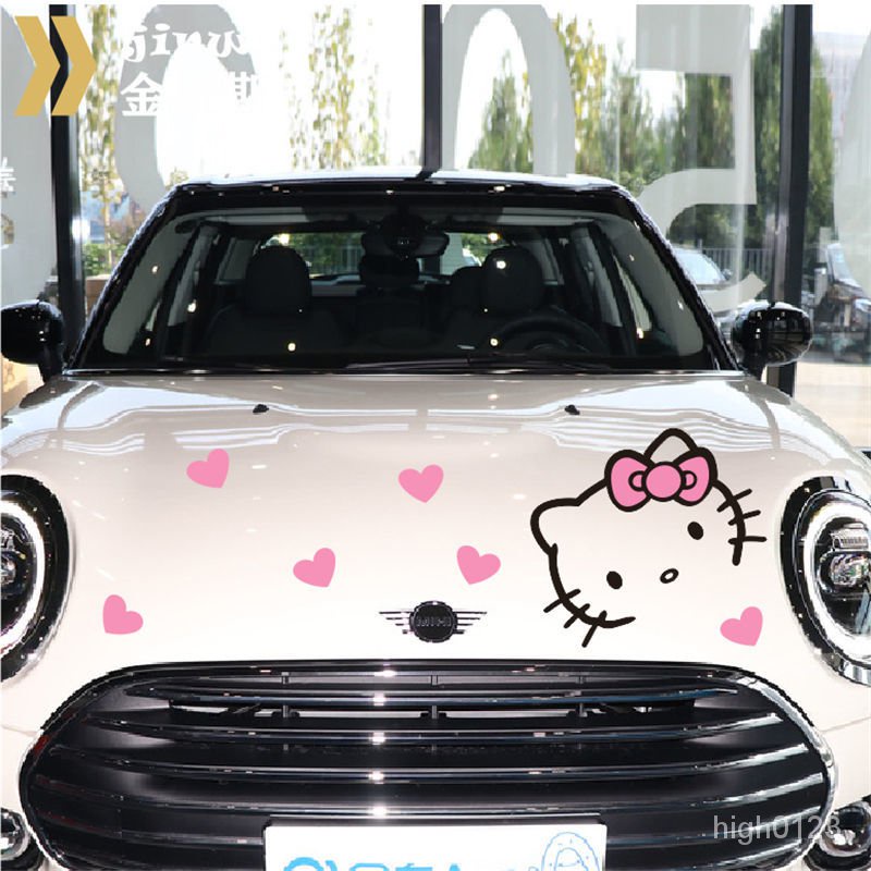 【臺灣優選】KT貓Hello Kitty機蓋車貼紙卡通可愛拉花車頭蓋車身裝飾汽車貼紙