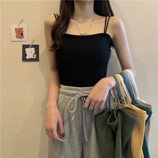 吊帶女生 冰絲 背心 性感細肩帶 韓版 打底衫 顯瘦修身 大尺碼 純色簡約 柔軟舒適透氣 夏季薄款 可外穿